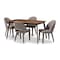 Baxton Studio Wesley Light Grey Upholstered Walnut Finished Wood 5-Piece Dining Set 144-7945-7946 - alternate 1